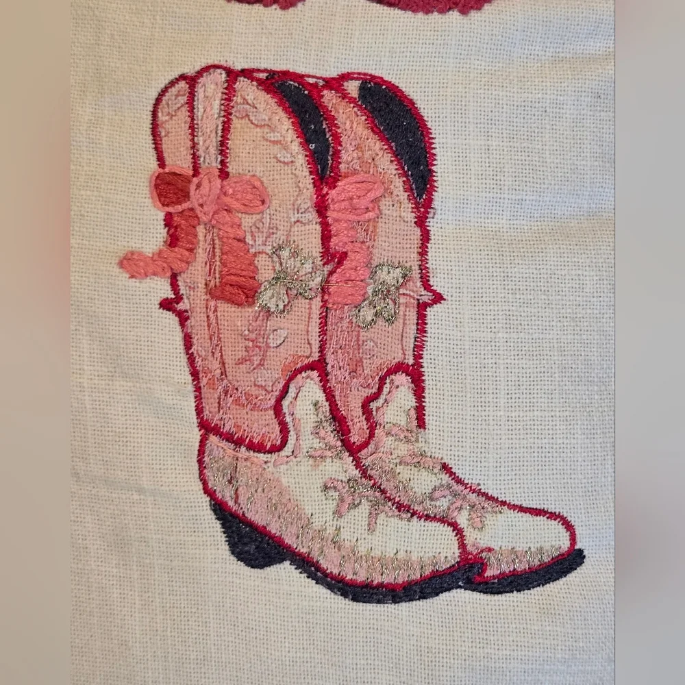 Isaac Mizrahi Pink Cowgirl Boot Decorative Pillow Zippered